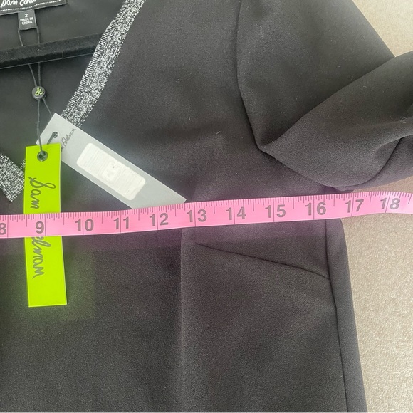 Sam Edelman Metallic Trim Black Shift Dress Size 2 - Picture 4 of 7